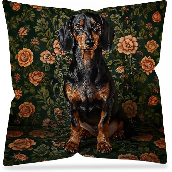 Vintage Floral Deer Pillow Covers, Cottagecore Room Home Decor, Art Nouveau Botanical Forest Deer Decorative Pillow Covers for Home Bedroom Living