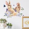 Cute Rabbits and Butterflies Wall Sticker for Bedroom Living Room Entryway Makeover Self-Adhesive Removable Home Decor