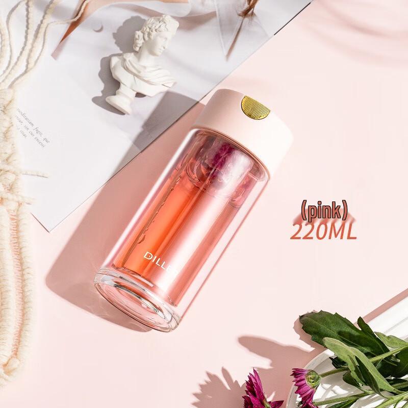 Diller Magnetic Double-Layer Glass Tea Infuser Bottle