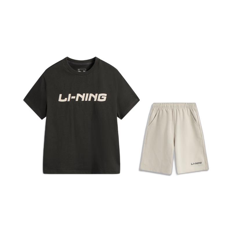 Li-Ning Youth Unisex Short Sleeve T-Shirt & Sweatpants Set YWBW069 2XL
