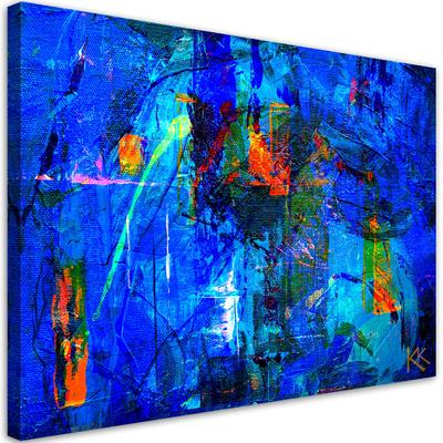 Canvas Print Blue Abstract Hand Painted