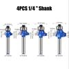 1/4 Inch Shank 6mm Shank Blue Roundover Router Bit Set Carbide Wood Router Bits for Woodworking