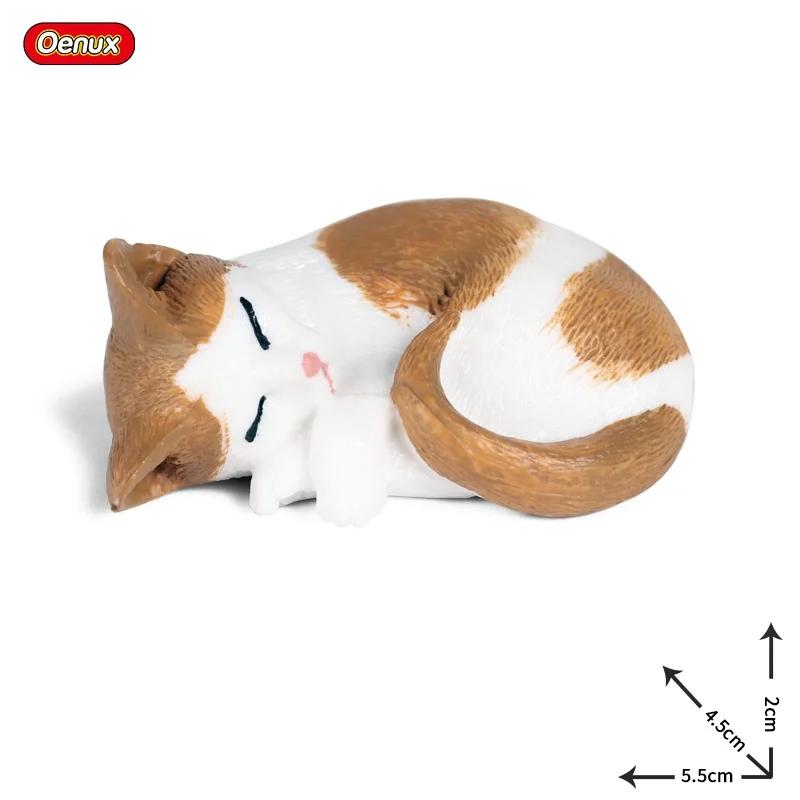 Oenux Kitty Dog Animals Model Action Figure Siamese Husky Pug Rottweiler Puppy Figurines PVC Cute Collection Toy Kids Gift