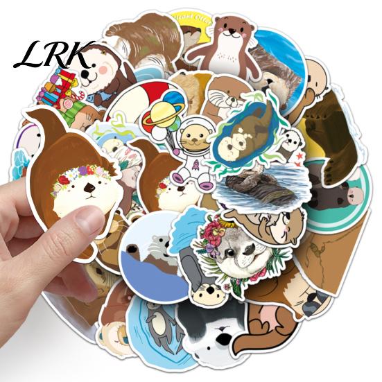 Waterproof PVC Stickers 50Pcs Cute Cartoon Otter Stickers, Aesthetic Animal Decals for Laptop Skateboard Water Bottle Luggage And DIY Scrapbook