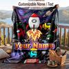 Among Us Flannel Blanket, Personalized Custom Name Text, Soft Warm Plush Throw Blanket For Gift