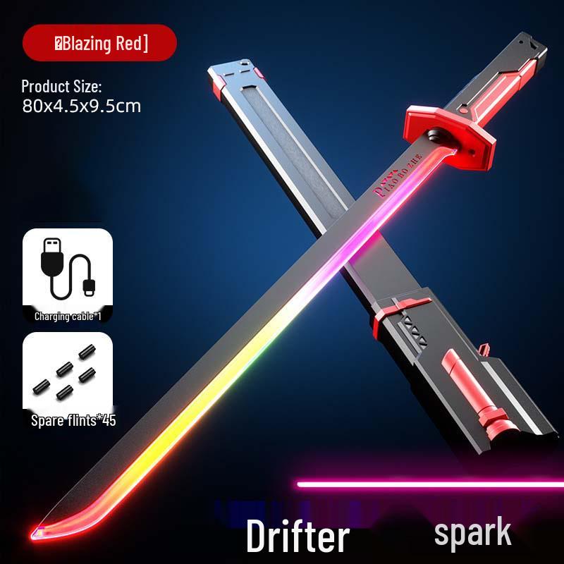Pull-Out Spark Battle Blade: Seven-Color Light and Sound Laser Sword Toy