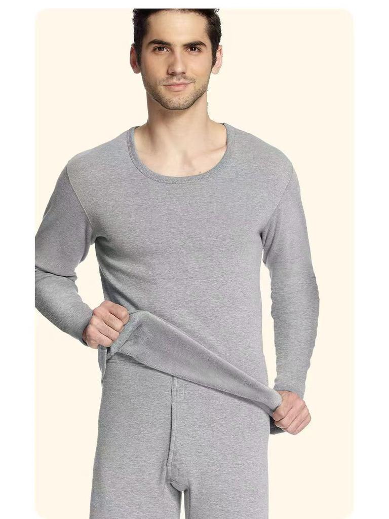 Set di Biancheria Intima Termica Invernale con Fodera in Pile da Uomo: Pantaloni e Top Caldi Autunnali per il Freddo.