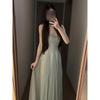 Women's Summer Waist and Thin Birthday Dress Skirt Temperament Socialite Heavy Industry Diamond Suspender Dress