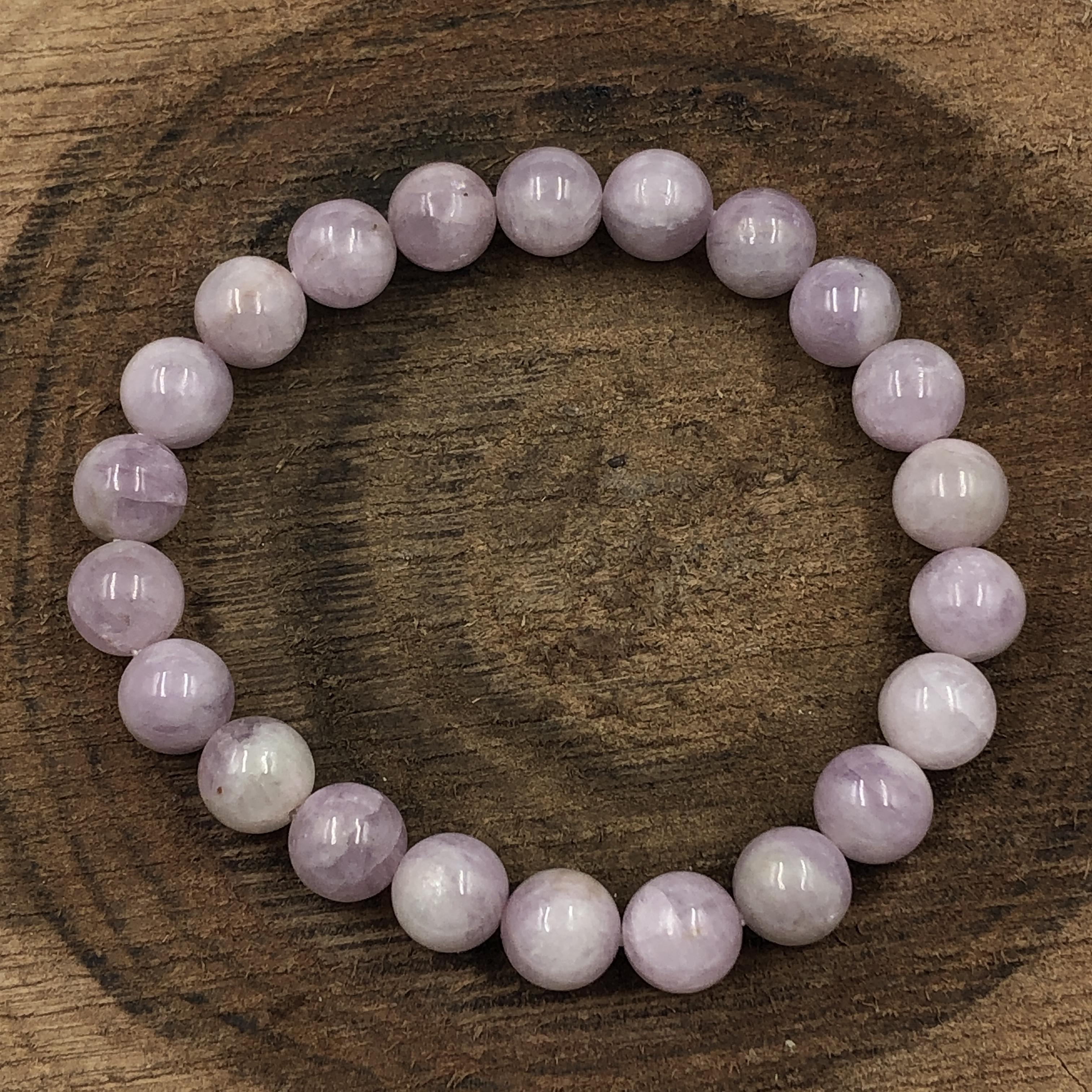 8 мм Натуральный Розовый Кунцит Камень Круглые Бусины Браслет на Резинке 7.5  Ручная Работа Ювелирное Изделие В Подарок на Годовщину RBB-71