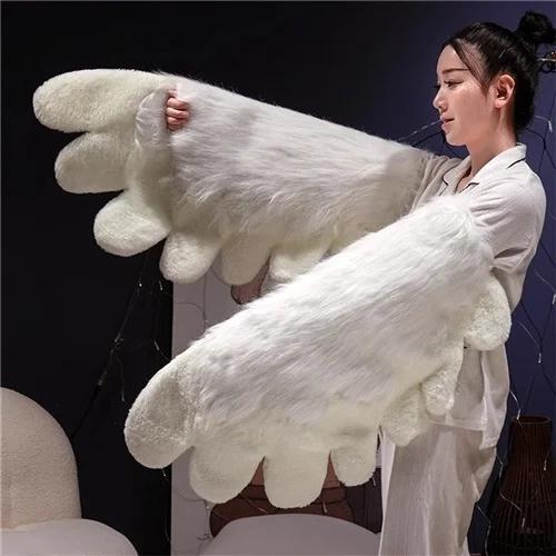 Kawaii Furry Cat Claw Gloves Fox Paws Bird Wings Faux Fur Costume Accessories Mittens For Halloween Creative Cosplay