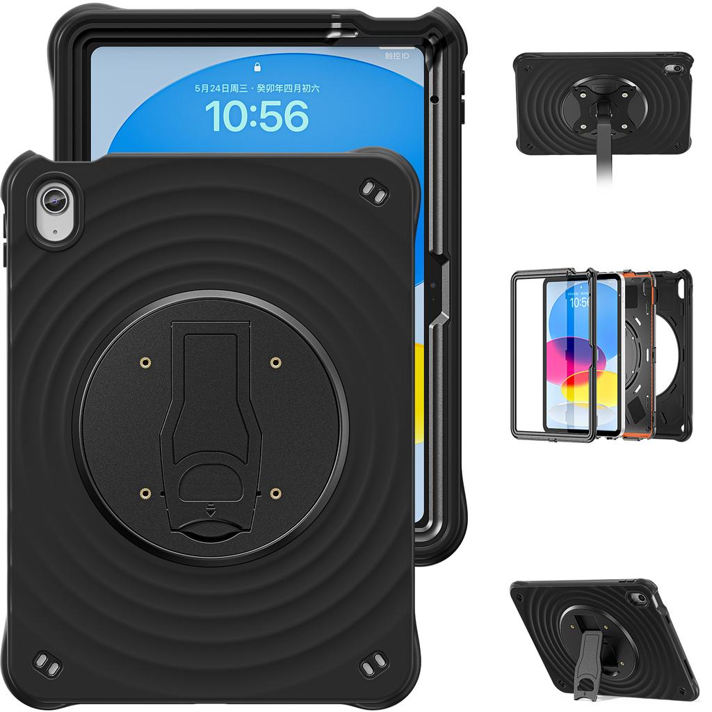 For iPad (2025)/10.9 (2022) Case Kickstand PC+Silicone+TPU Tablet Cover
