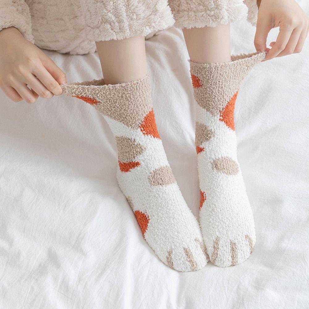 Girl Gifts Elastic Coral Fleece Women Socks Korean Style Socks Mid Tube Socks Apparel Accessories