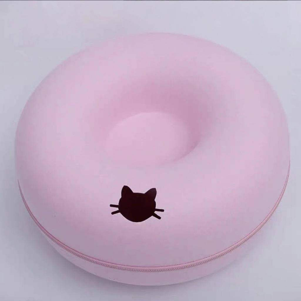 Interactive Round Small Cat Tunnel Nest Felt Kittens Bed House Scratcher Cat Donut Sleeping Pet Toy for Available in 4 colors
