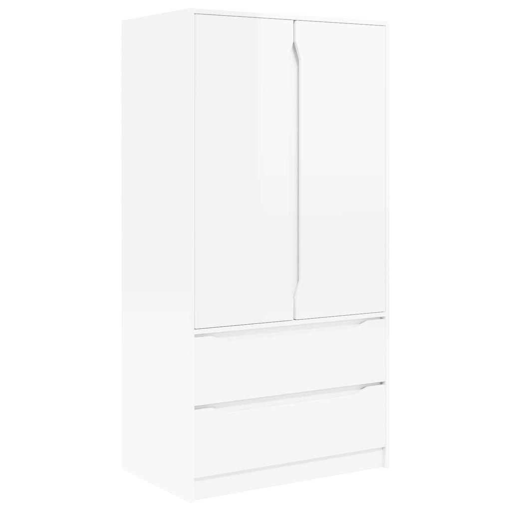 High Gloss White Wardrobe 79.5 X 49 X 156 Cm Particleboard