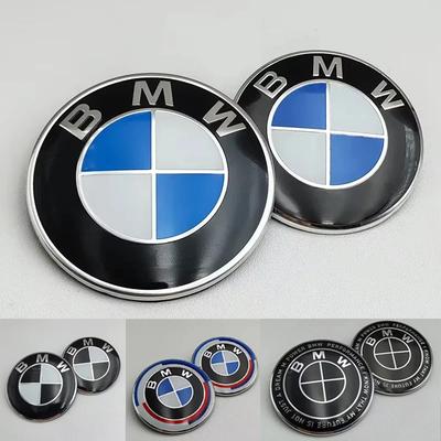 XJVYV1 For 2025 Hot 2pcs ABS 74mm 82mm BMW Hood Emblem Car Front Bonnet Logo Trunk Cover Badge For BMW E39 E46 E30 E36 G20 E87 E60