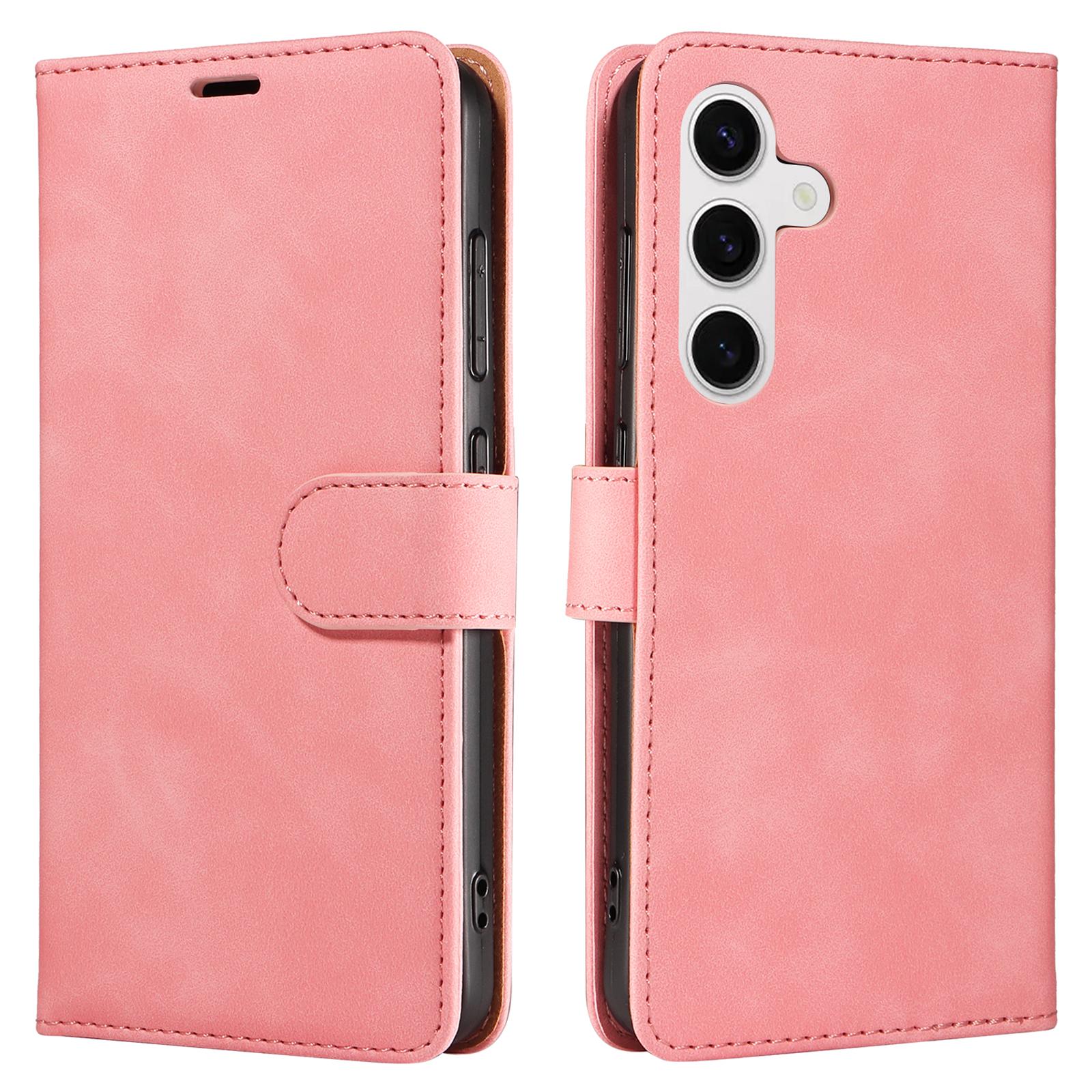 

For Samsung Galaxy S24 Case RFID Blocking Wallet Stand Leather Flip Phone Cover with Slim Strap D