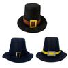 Comfortable Pilgrims Hat Warm Top Hat for Winter Fall Fesitval Costume Props for Various Formal Activity Dressingup