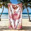 Blumen Ballerina Tanz Strandtuch Schnelltrocknend Weiche Mikrofaser Bequem Leicht Tragbar für Schwimmen, Strand, Camping, Reisen, Strandzubehör