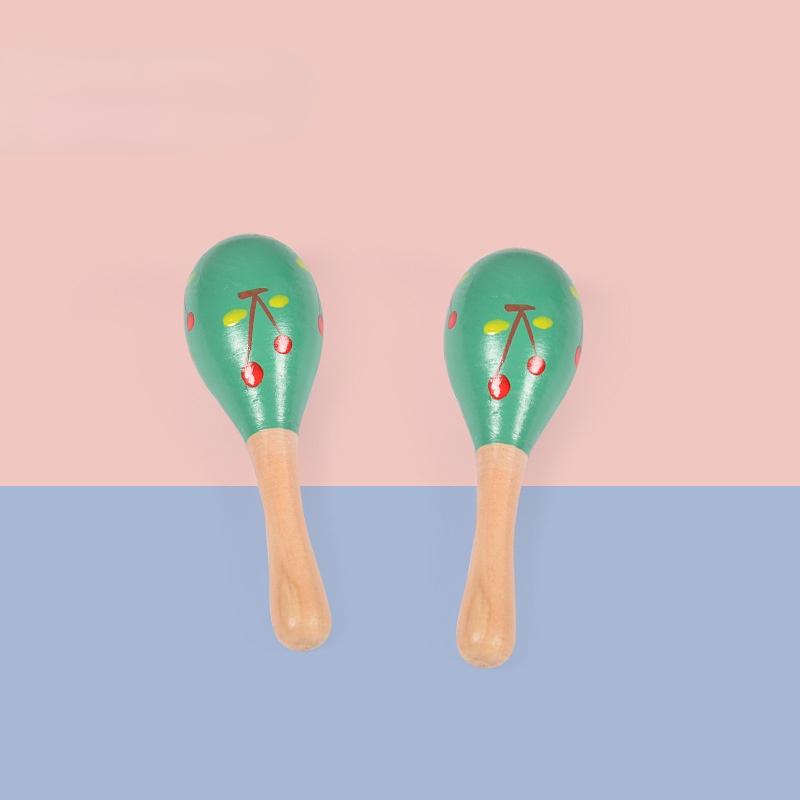 Baby Wooden Sand Hammer Bell Kindergarten Infant Early Education Music Percussion Instrument Grasping Training Sandball Toy