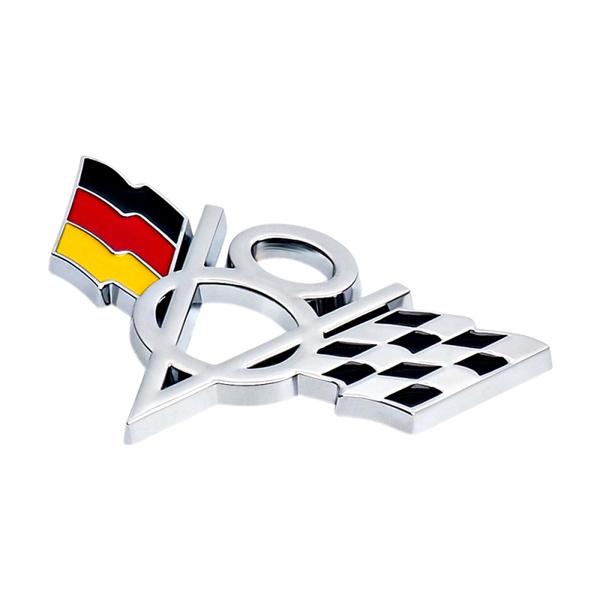 1Pcs V8 German Flag Nameplate 3D Metal Car Fender Side Trunk Rear Sticker Emblem Badge Decal For Cars