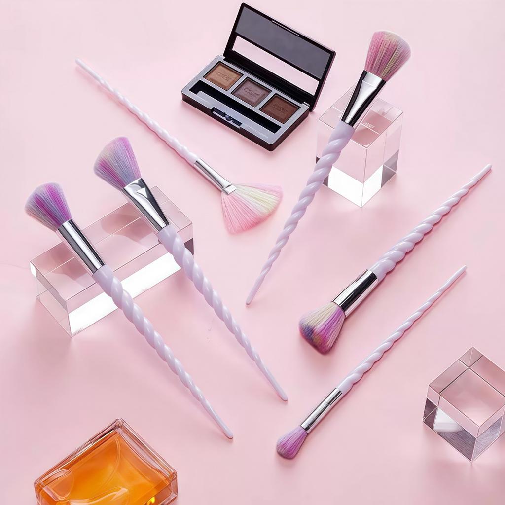10 Colorful Makeup Brushes, Crystal Makeup Brushes Spiral Handle Makeup Brush Set
