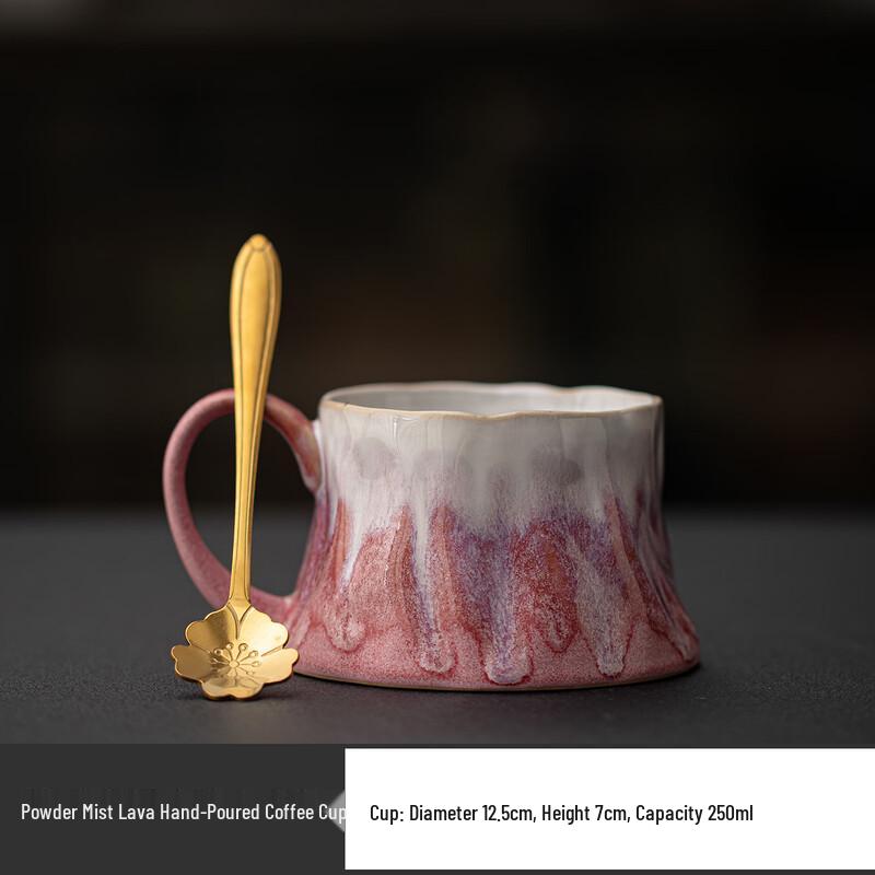 

OLOEY Gradient Pink Glaze Coffee Cup and Saucer Set