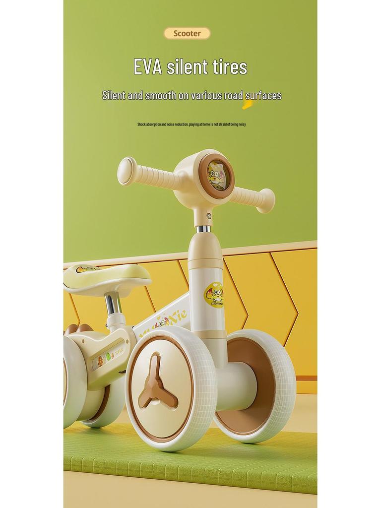 Verstelbare Loopfiets voor Leeftijden 1-4, Zonder Pedalen, Zacht Zadel, Baby Glijder