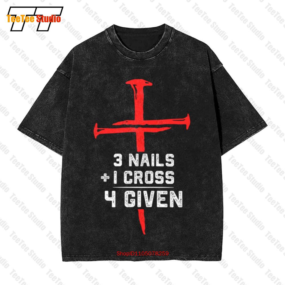 Jesus Nails Plus Cross Given Religious Christianitys Vintage Oversized TShirt SB S