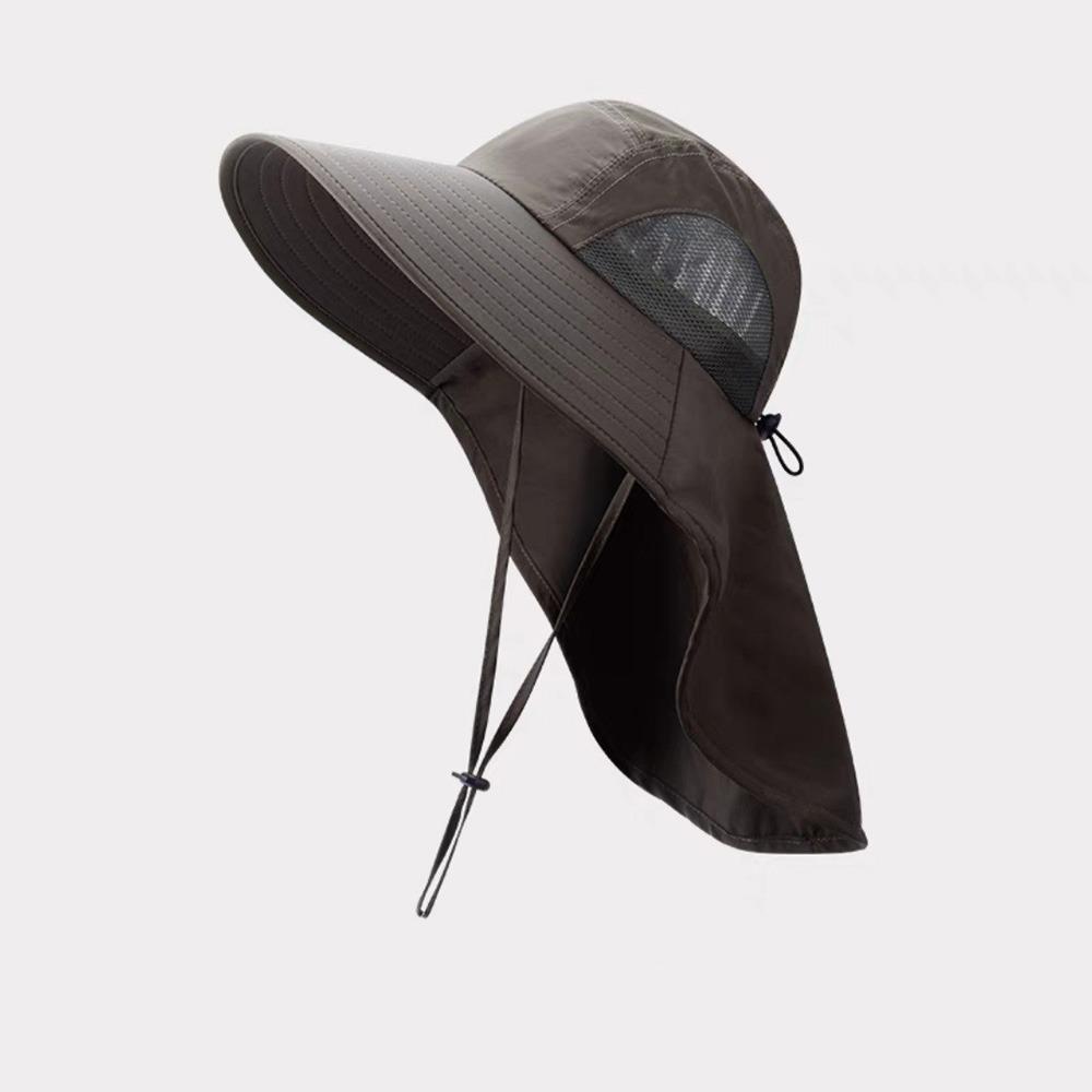 

Походная шляпа от солнца с защитой от УФ-лучей, мужская шляпа-ведро, модная широкополая шляпа от солнца с защитой шеи зелёный