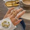 Korean Style S925 Silver Plated Geometric Open Finger Ring - Women's Vintage Hip Hop Jewelry for Index or Pinky Finger.