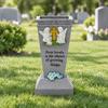 Freestanding Memorial Planter with Angel Figures Meaningful Stone-Look