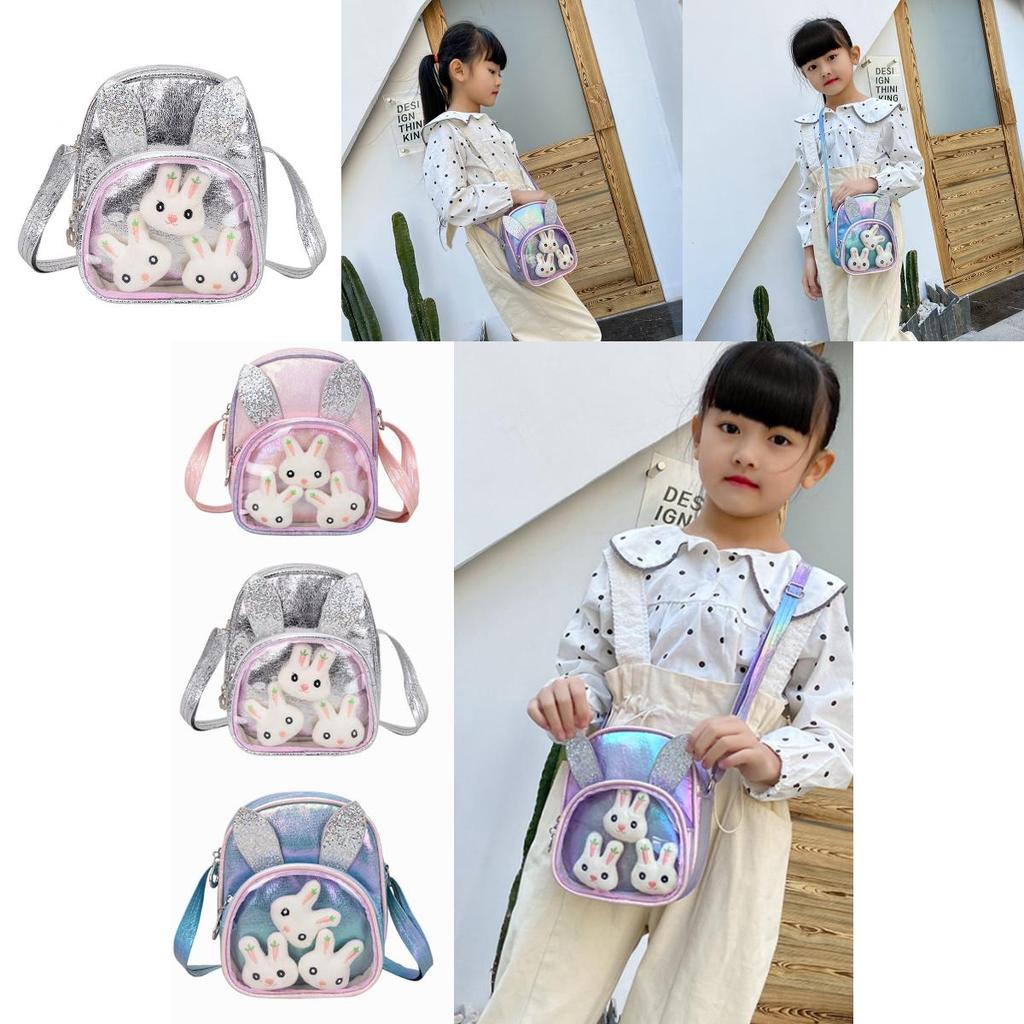 Adorable Shiny Sequin Pu Bunny Crossbody Bag For Girls Ideal For Princesses