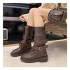 New Style Fashion Western Cowboy Boots Women'S High Tube Motorcycle Boots Women'S Block Heel Fashion Rider Boots  Mujer