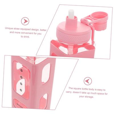 700ml Kawaii Water Bottle for Girls,Cute Kids Water Bottles with Straw 3D Sticker Drinking Bottle Portable Leak Proof Water Jug