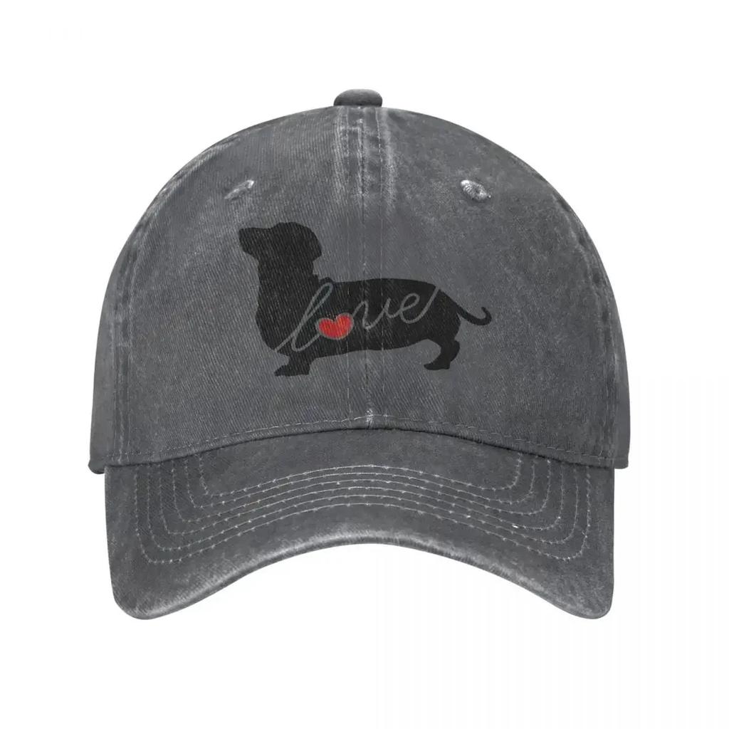 Dachshund Weiner Dog Love Baseball Cap Men Women Distressed Washed Snapback Cap Animal Activities Unstructured Soft Caps Hat