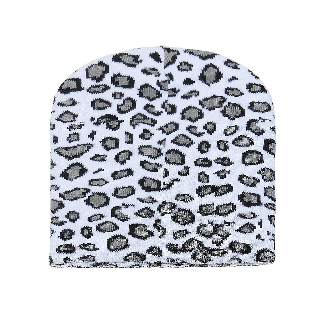 Shein autumn and winter new knitted hat leopard print jacquard warm cold hat casual versatile wool hat women's winter hat