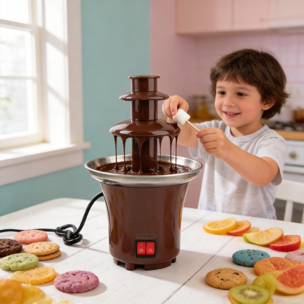 Diy Mini Chocolate Fountain With 3 Layers And Builtin Heating For Party Treats