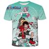 T-shirt da Uomo Anime One Piece 2025 Cartone Animato Manica Corta Cosplay Luffy Top di Gamma Larga e Traspirante Abbigliamento da Uomo Nero