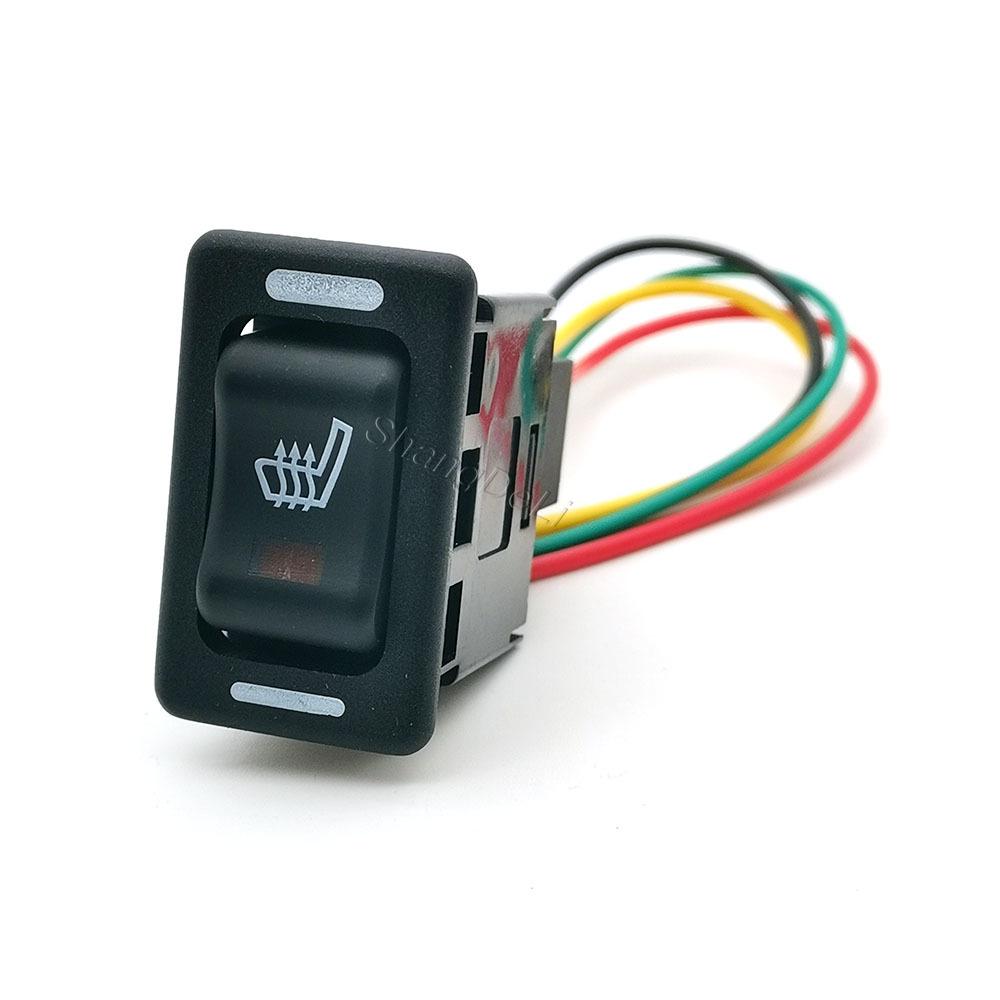 Car High and Low Gear Seat Heated Switch Button Seat Heating Switch Rocker Switch Fit for Nissan Patrol Y60 Paladin Pushbutton Switches 3