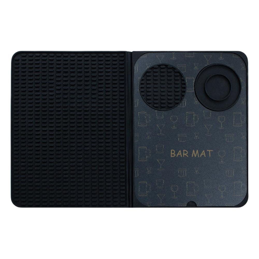 

Барный коврик для домашнего бара, коврик для напитков, коврик для барной стойки, силиконовый коврик для пролитых жидкостей, коврик для сушки стаканов, сервировочный коврик для бара, складной для бара, ресторана чёрный