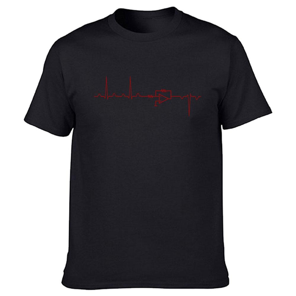 Electrical Engineering Heartbeat Funny T Shirts Graphic Streetwear Short Sleeve O-Neck Harajuku  T-shirt Mens Clothing