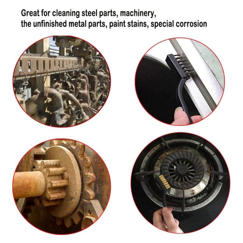 9Pcs Wire Brush Set, Metal Rust Remover Brushes Handy Steel/Nylon/Brass Brush Set for Cleaning Welding Slag and Rust