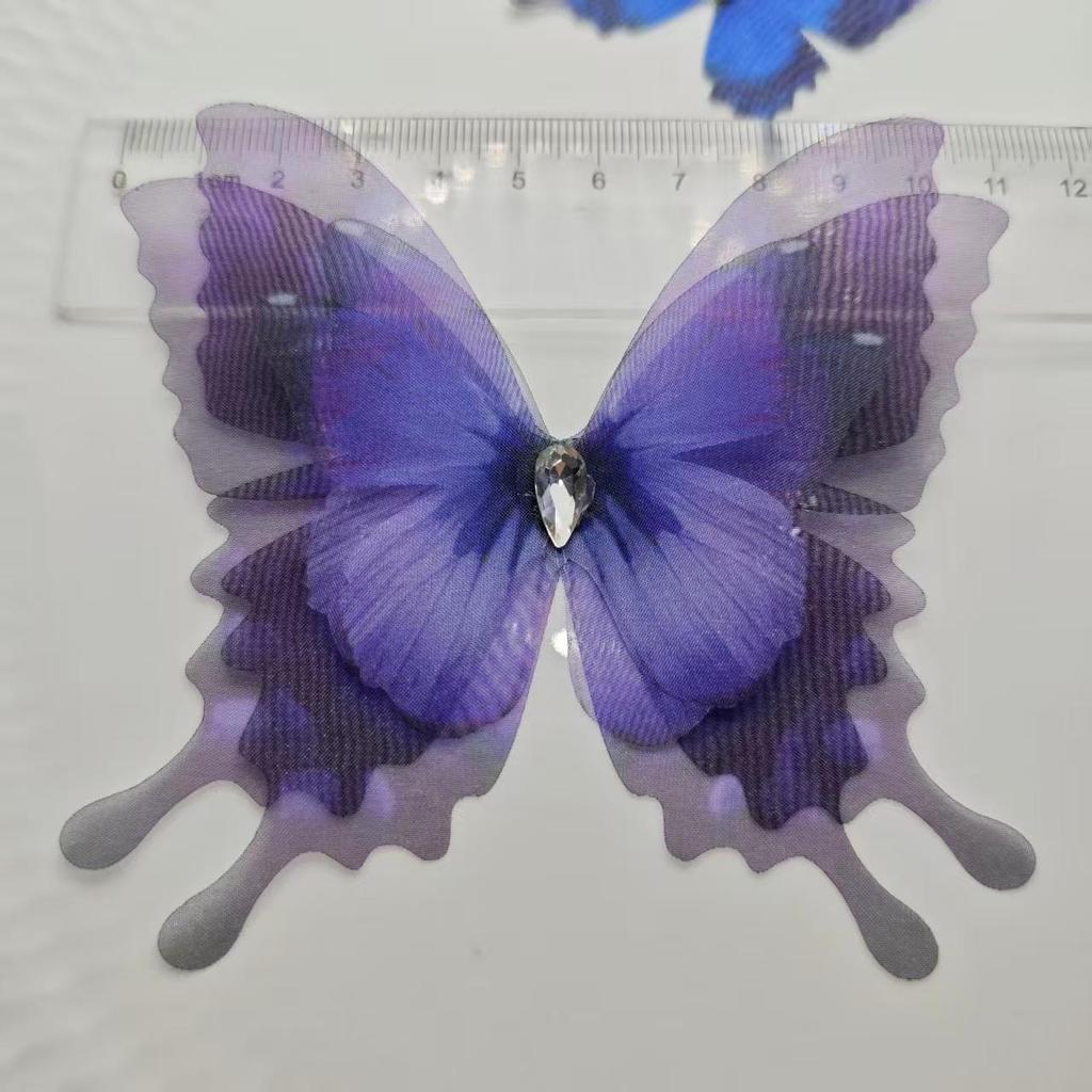 10CM 4-Layer Tulle Butterfly Hair Clip for Hats, Shoes & Clothing Accessories
