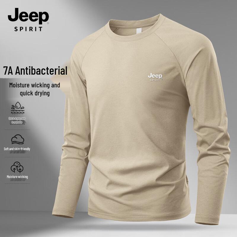 JEEP SPIRIT Heren T-shirt met Lange Mouwen Sneldrogend