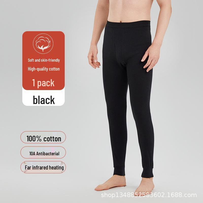 Men's Lightweight Cotton Wool Thermal Pants – Youth Antibacterial Basics, Warm for Autumn/Winter, Single Layer, Free Shipping.