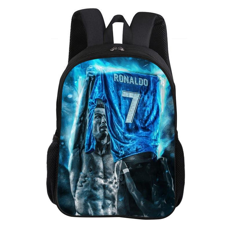 Ronaldo School Backpack CR Football Star Rucksack Child Bookbag Knapsack Fashion Schoolbag Football Sports Backpack Kids Gift