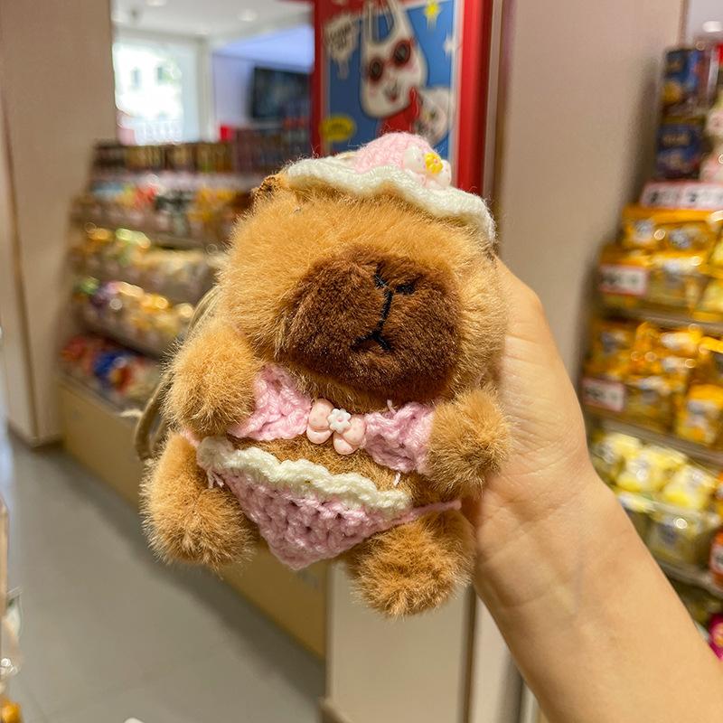 

Вязаная Гавайская Серия Цветная Веревка Подвеска Бикини Капибара Плюшевая Игрушка Пингвин Подвеска Кукла Капибара 12cm【50g】