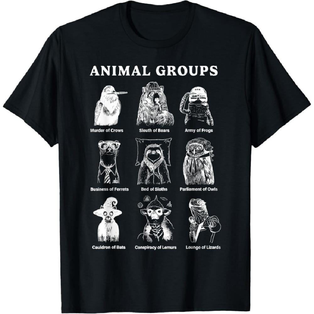 

Animal Groups Educational Wildlife Animals Of The World T-Shirt XXXXXL чёрный