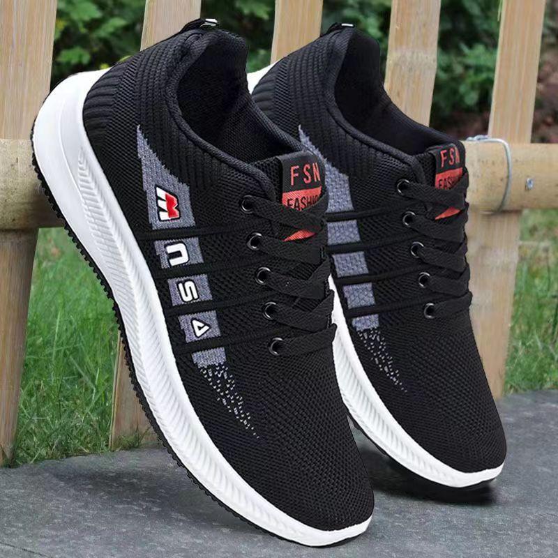 Herrenschuhe Frühling und Herbst atmungsaktive Sportschuhe Herren Fliegenstrick-Meshschuhe lässige vielseitige Sportschuhe