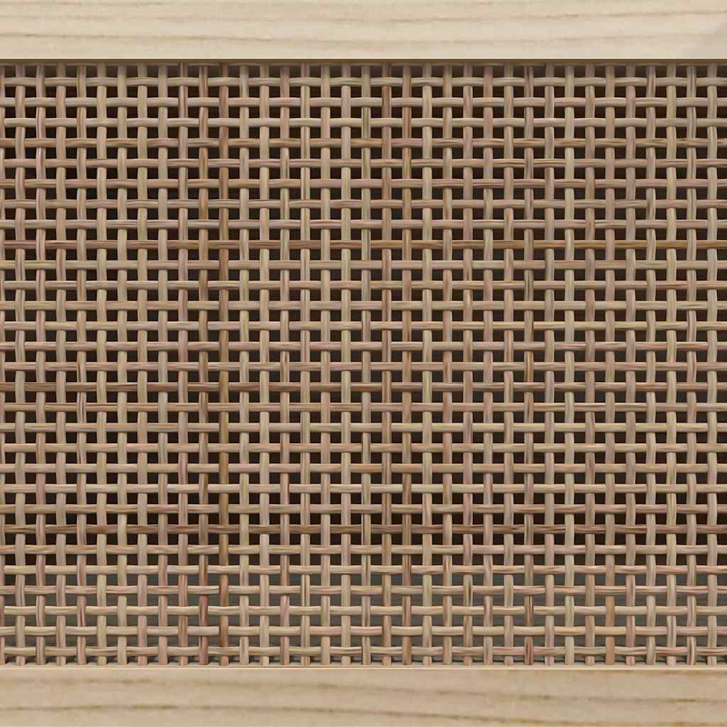 TV Cabinet Brown 80 x 30 x 40 cm Solid Pine Wood and Natural Rattan